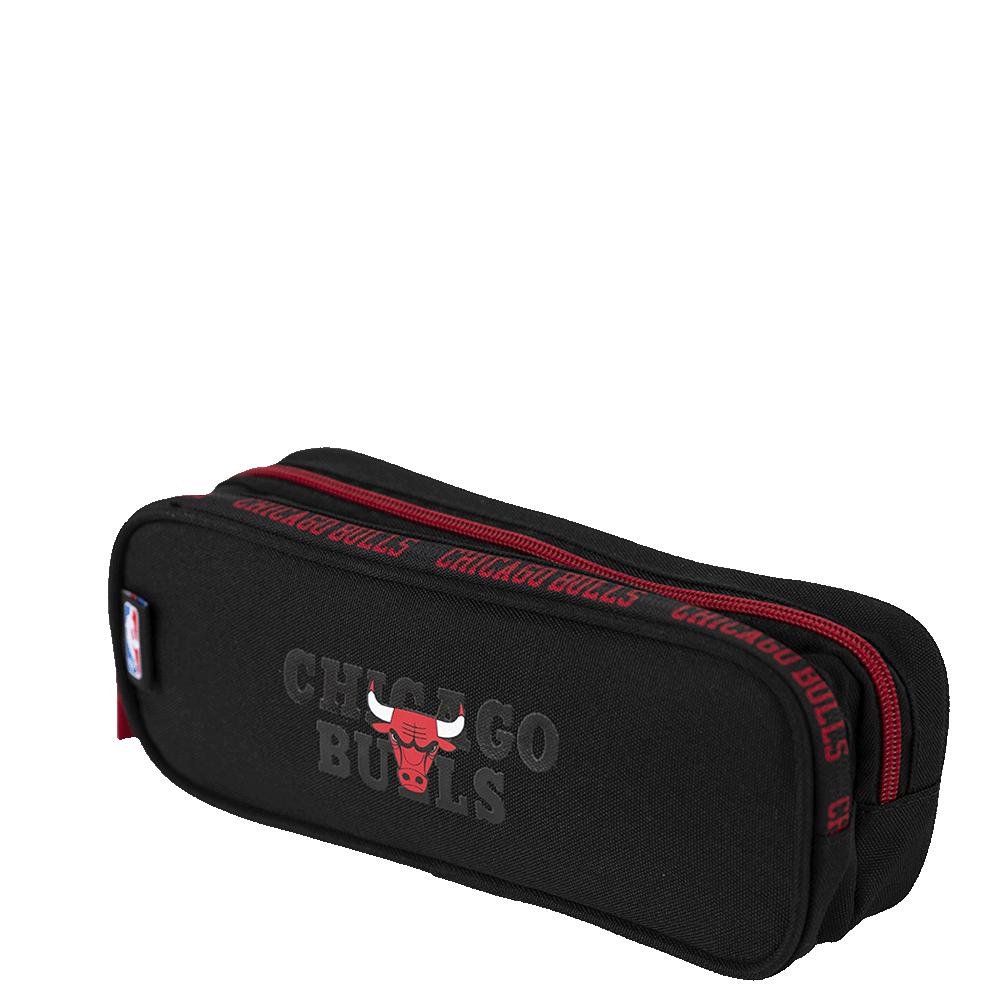 Estojo 2 Compartimentos Nba Legend - Bulls Preto Preto 3