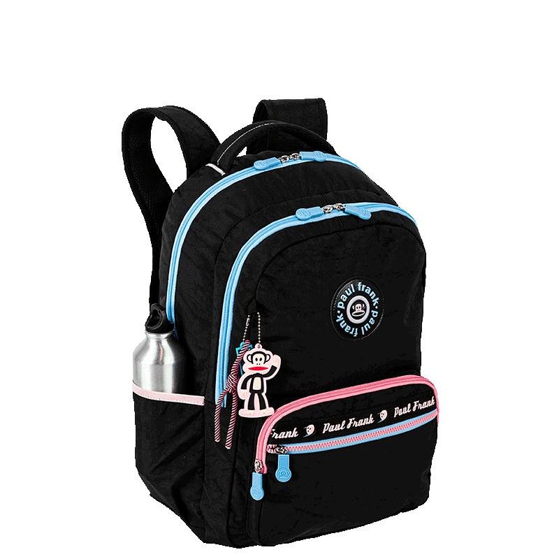 Mochila 2 Compartimentos Paul Frank Fun - Preto e Rosa Preto 5
