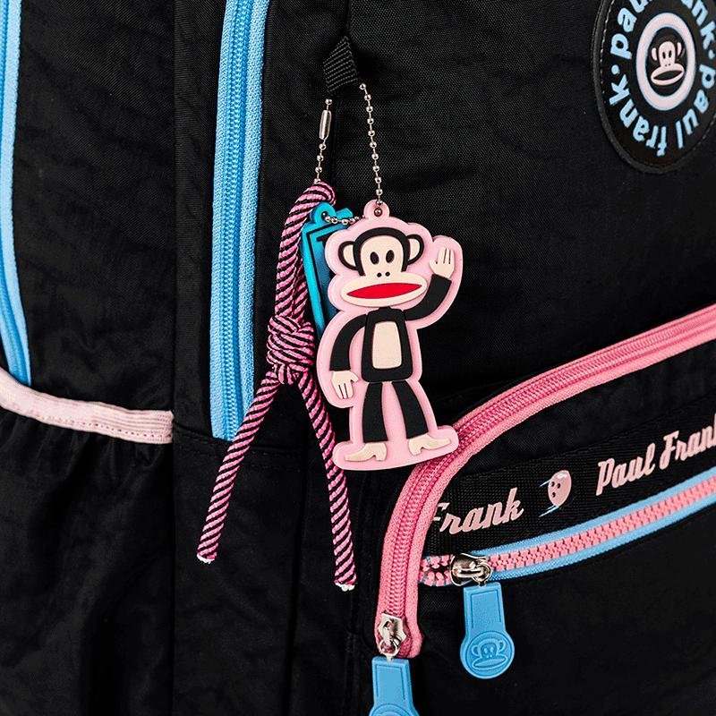 Mochila 2 Compartimentos Paul Frank Fun - Preto e Rosa Preto 7