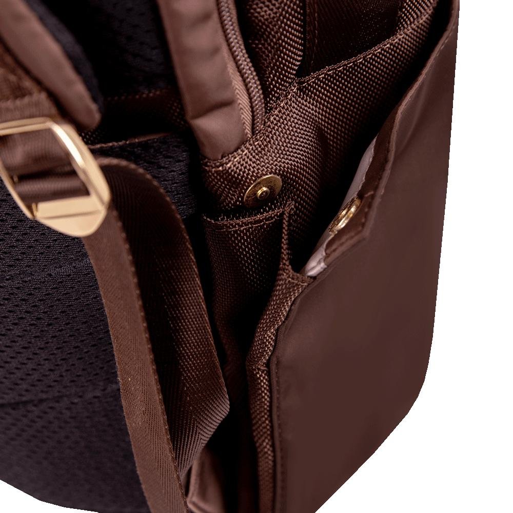 Mochila Grande 2 Compartimentos Notebook 15" Sestini Elegance - Marrom Marrom 12