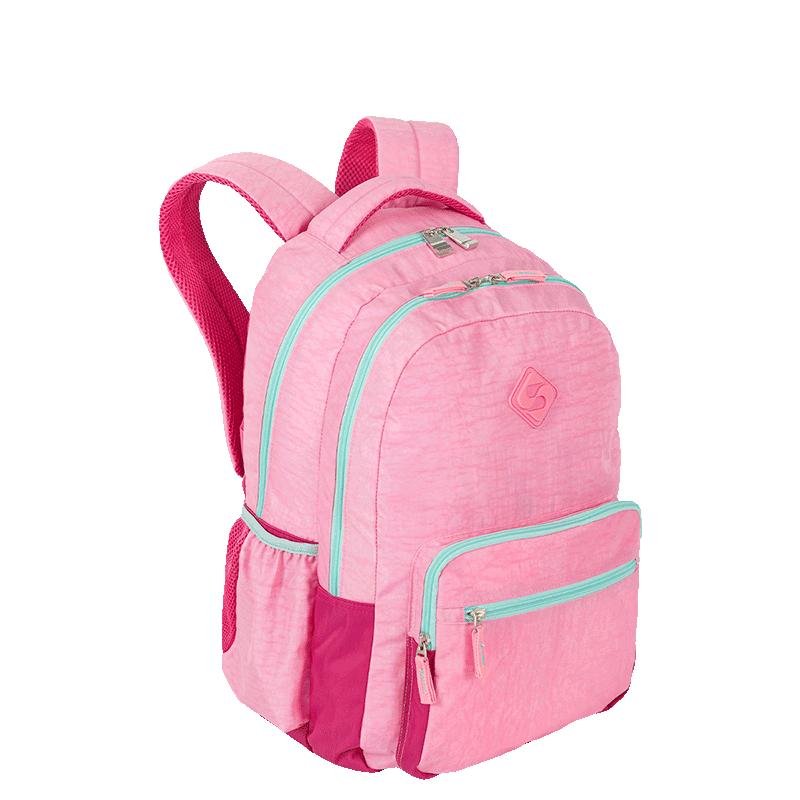 Mochila 2 Compartimentos Sestini College Crinkle 4 Double Rosa - Pink Rosa 2