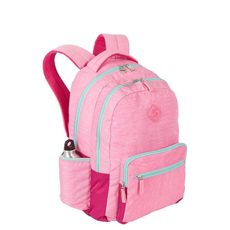 Mochila 2 Compartimentos Sestini College Crinkle 4 Double Rosa - Pink Rosa 5