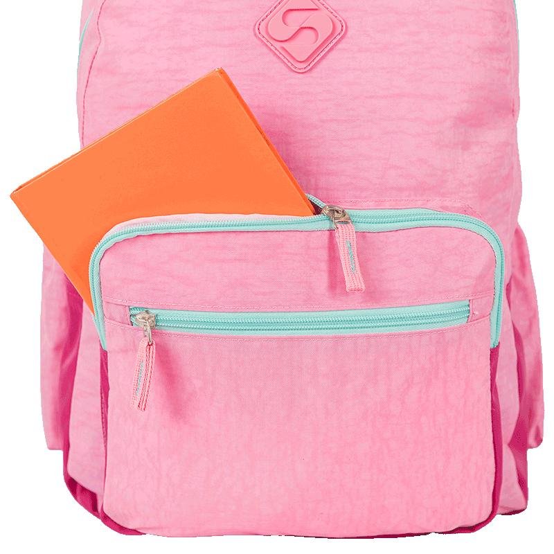 Mochila 2 Compartimentos Sestini College Crinkle 4 Double Rosa - Pink Rosa 7
