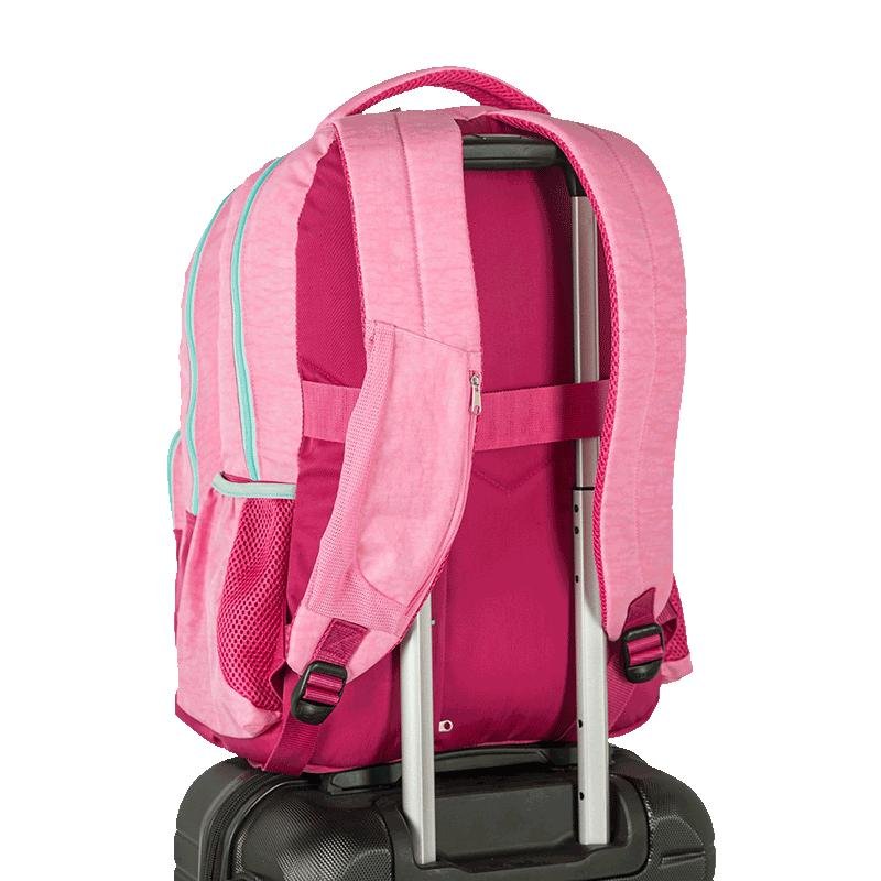 Mochila 2 Compartimentos Sestini College Crinkle 4 Double Rosa - Pink Rosa 10