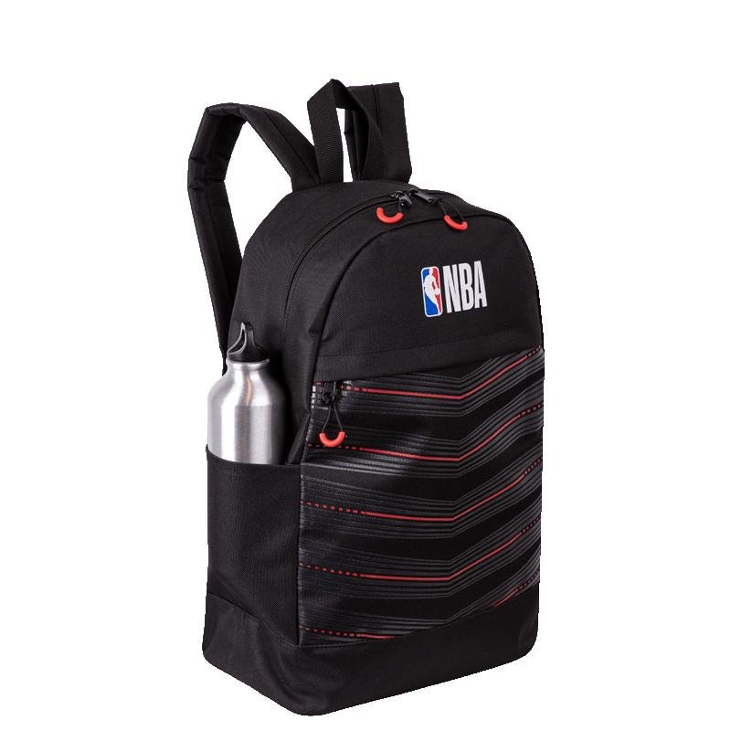 Mochila Grande NBA Basics - Preto e Vermelho Preto 5