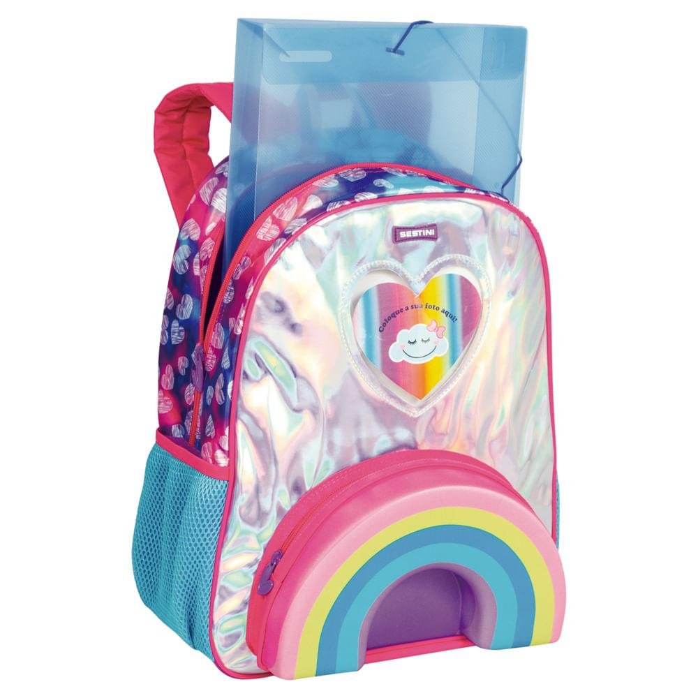 Mochila Grande Sestini 21X Arco Íris Colorido Multicores 4