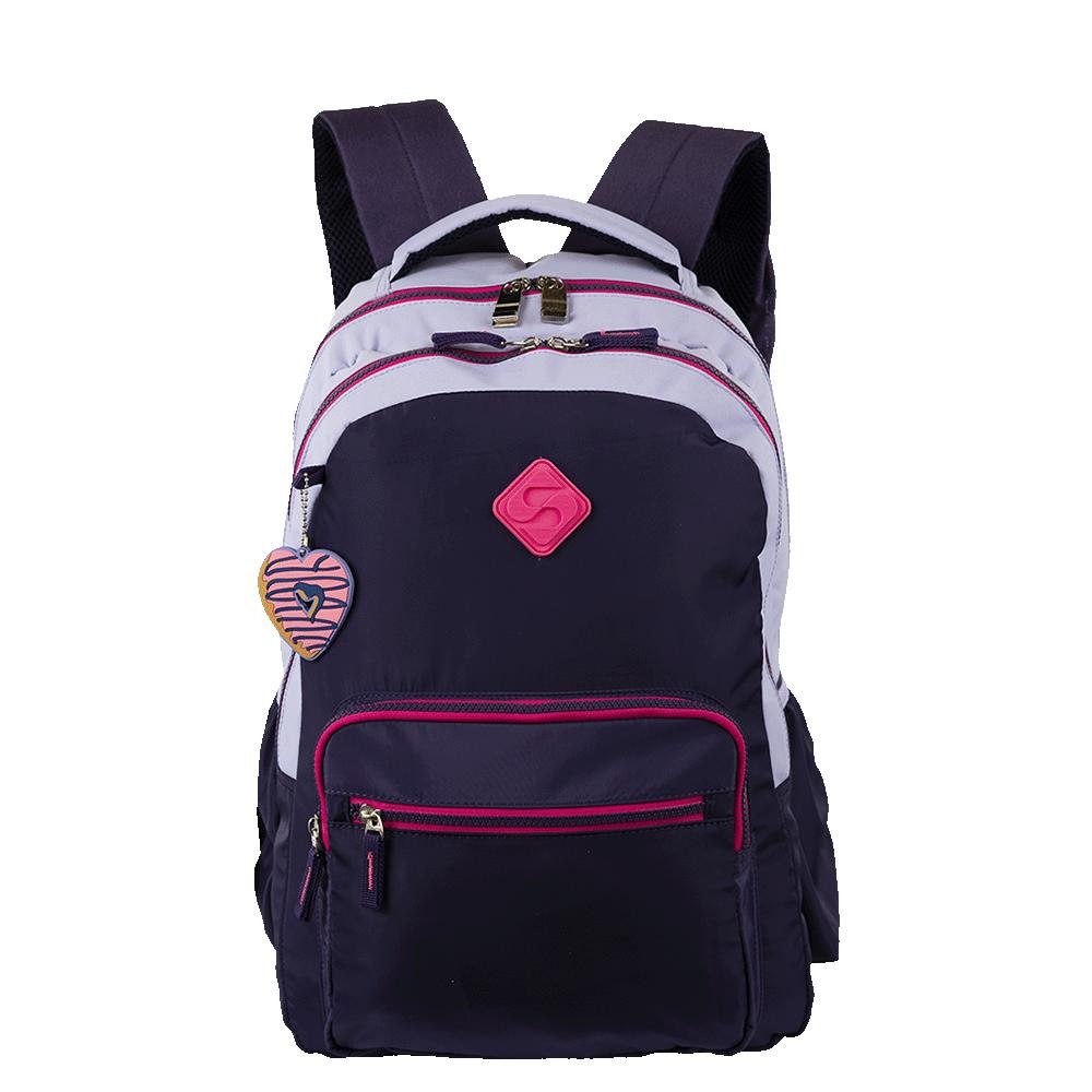 Mochila Grande 2 Compartimentos Sestini College Crinkle 4 - Purple Candy