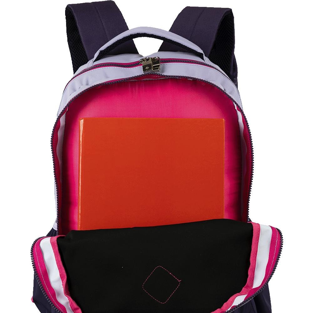 Mochila Grande 2 Compartimentos Sestini College Crinkle 4 - Purple Candy Roxo 6