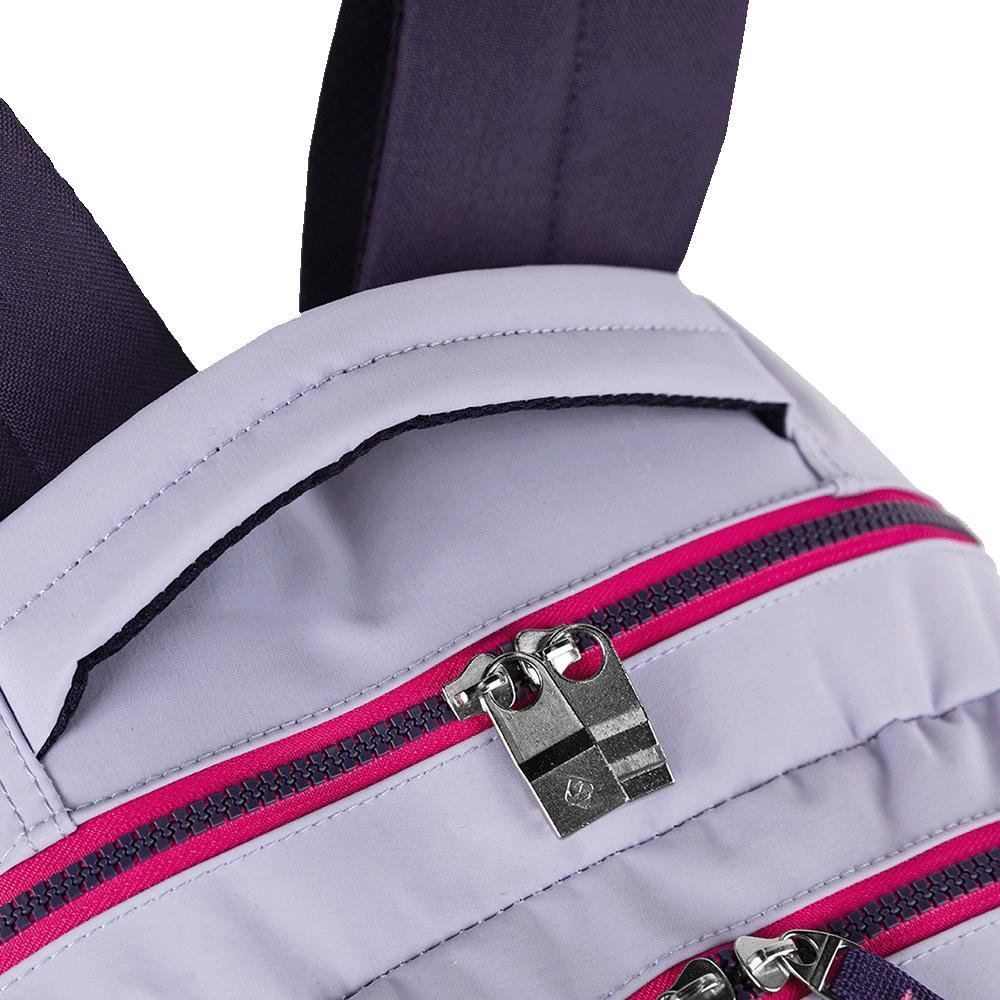 Mochila Grande 2 Compartimentos Sestini College Crinkle 4 - Purple Candy Roxo 8