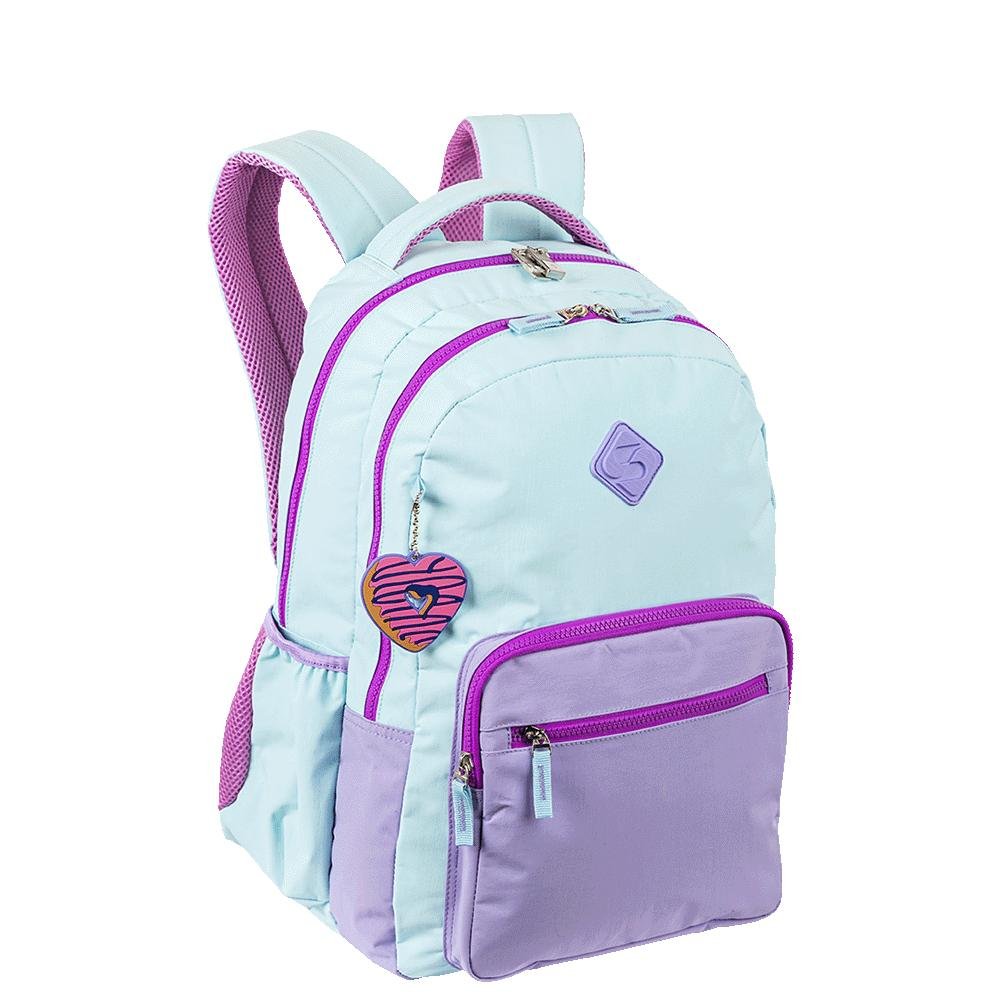 Mochila Grande 2 Compartimentos Sestini College Crinkle 4 - Blueberry Azul 2