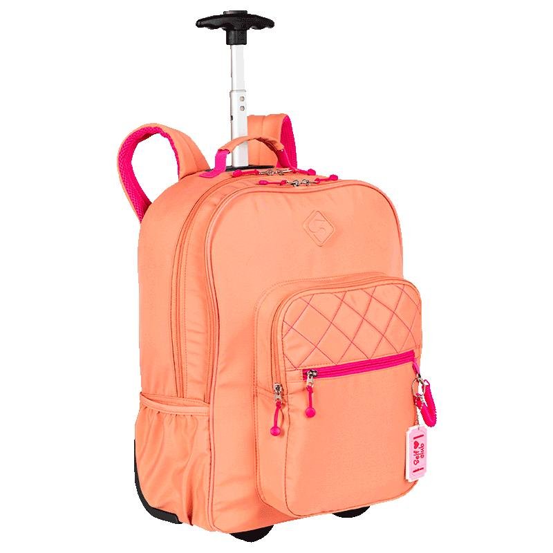 Mochila Carrinho 2 Compartimentos Sestini Lover Laranja - Pêssego Laranja 2
