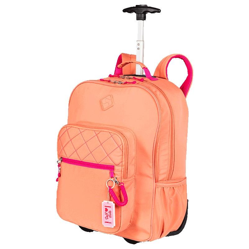 Mochila Carrinho 2 Compartimentos Sestini Lover Laranja - Pêssego Laranja 3