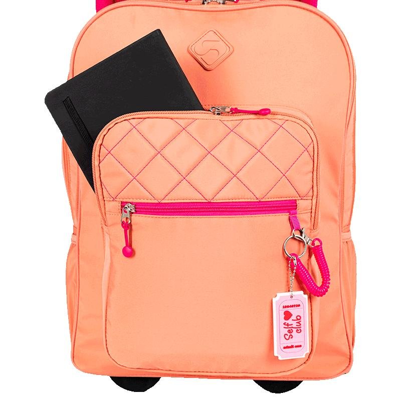 Mochila Carrinho 2 Compartimentos Sestini Lover Laranja - Pêssego Laranja 5