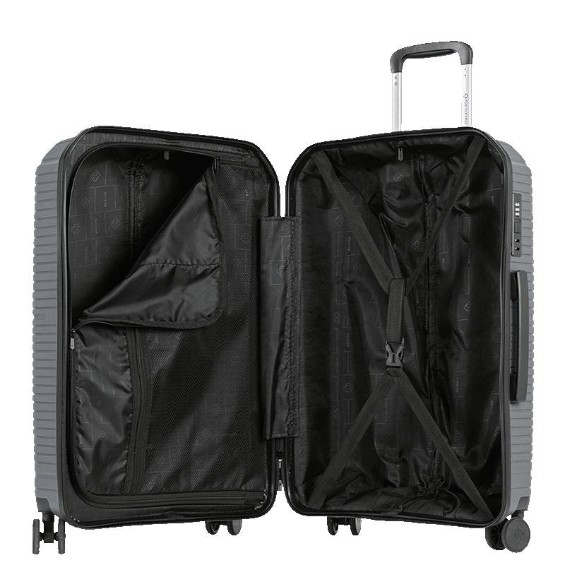 Mala de Viagem Grande com Rodas 360° PP Prime - Cinza Oceânico Cinza 5