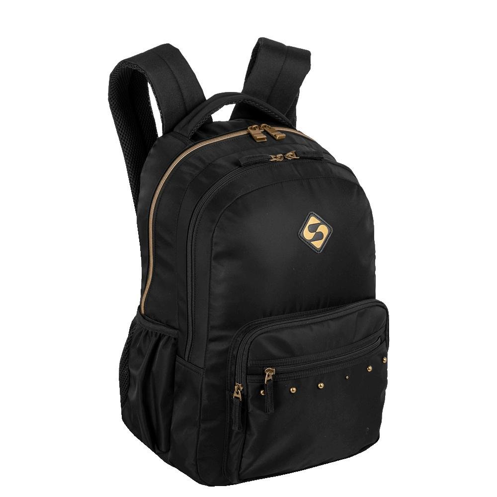 Mochila  2 Compartimentos Sestini College 4 - Nailon Neogold Preto 2