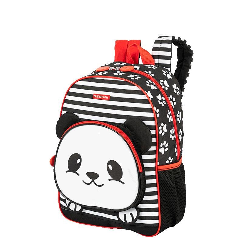 Mochila Média Sestini Kids Panda 4 - Colorido Preto 3