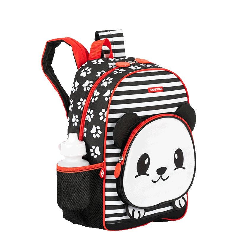 Mochila Média Sestini Kids Panda 4 - Colorido Preto 5
