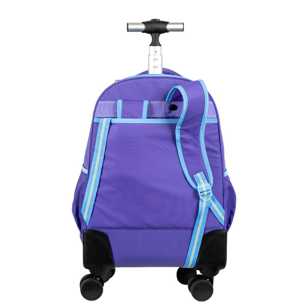 Mochila Carrinho 4 Rodas Duplas Paul Frank Fun - Lilás Roxo 4