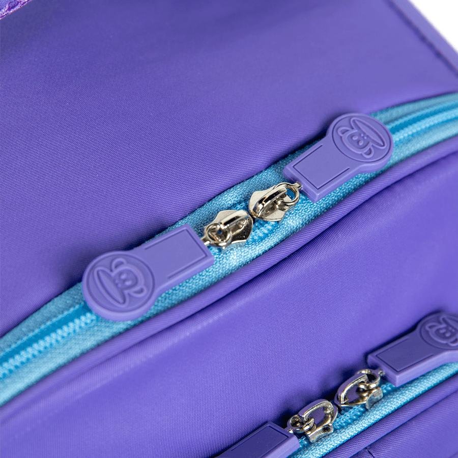 Mochila Carrinho 4 Rodas Duplas Paul Frank Fun - Lilás Roxo 9