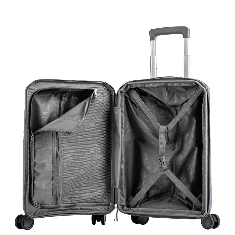 Mala de Viagem Bordo com Rodas 360º Vetra - Grafite Cinza 6