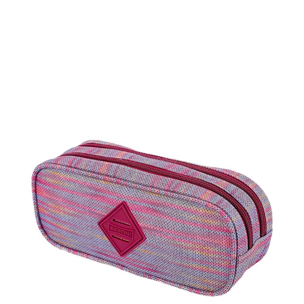 Estojo 2 Compartimentos Malha Etnica - Vinho Vermelho 3