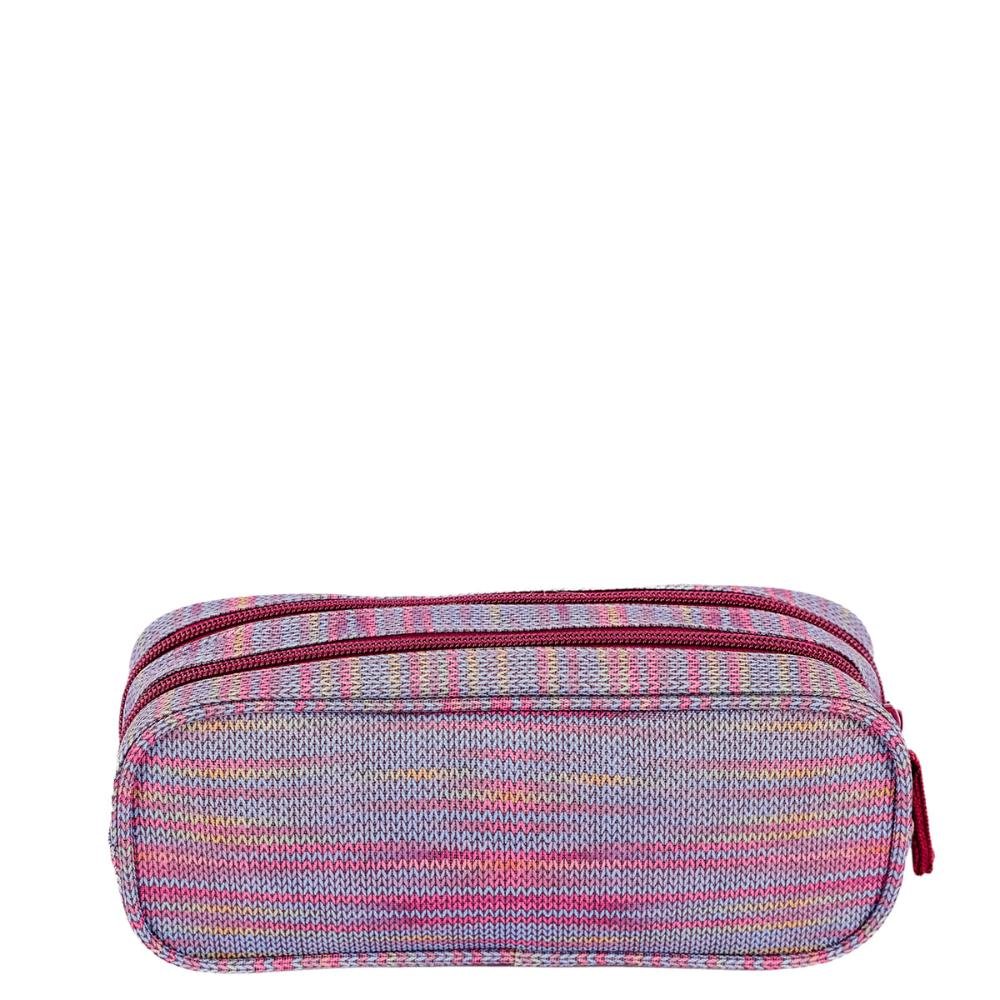 Estojo 2 Compartimentos Malha Etnica - Vinho Vermelho 4