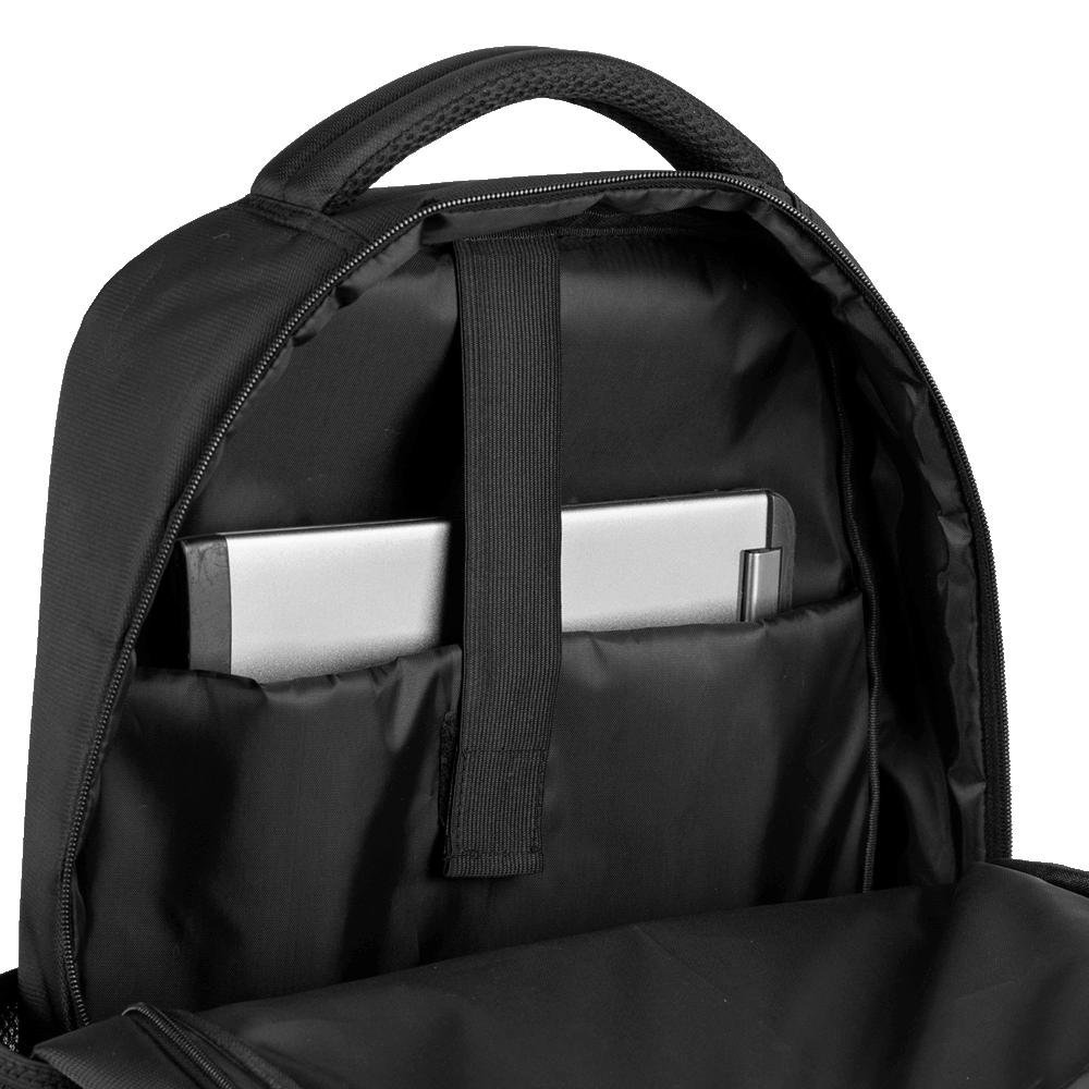 Mochila Grande 2 Compartimentos Notebook 15,6 Sestini Impact - Preto Preto 6