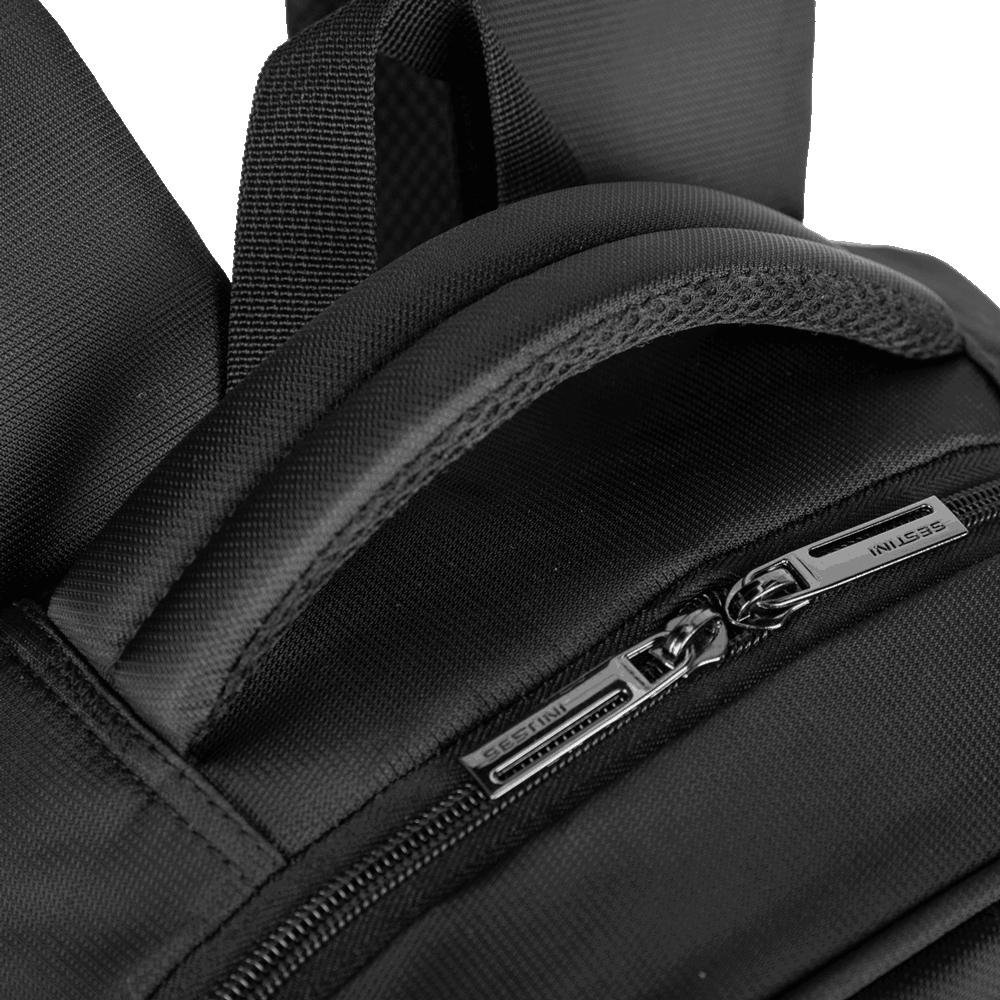 Mochila Grande 2 Compartimentos Notebook 15,6 Sestini Impact - Preto Preto 8