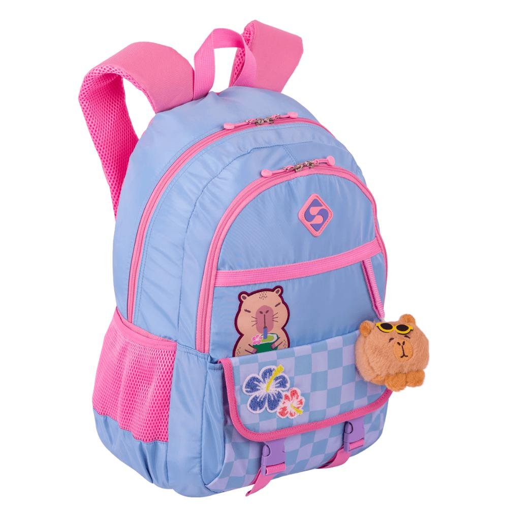 Mochila  2 Compartimentos Sestini Lover - Capivara Azul 2