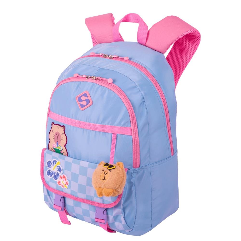 Mochila  2 Compartimentos Sestini Lover - Capivara Azul 3