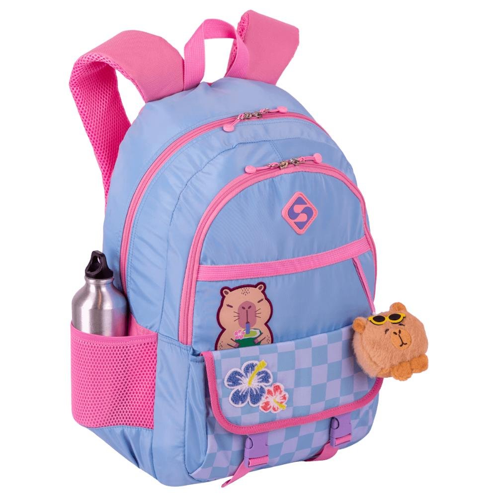 Mochila  2 Compartimentos Sestini Lover - Capivara Azul 5