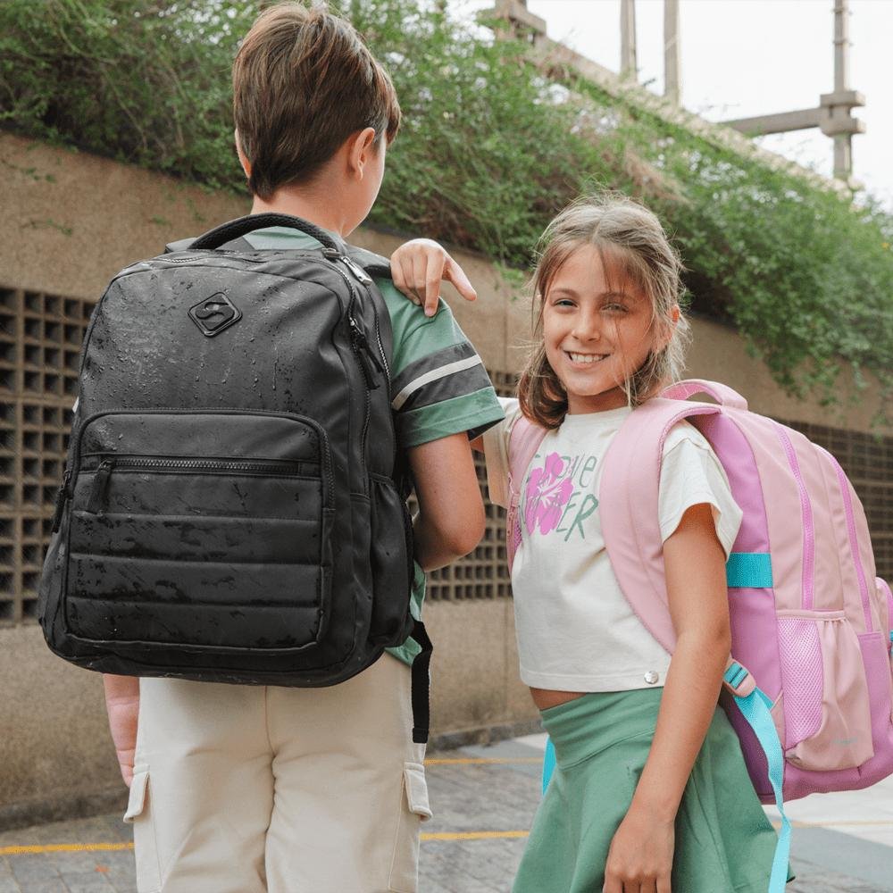Mochila  2 Compartimentos Sestini College Hydroblock - Preto Preto 15