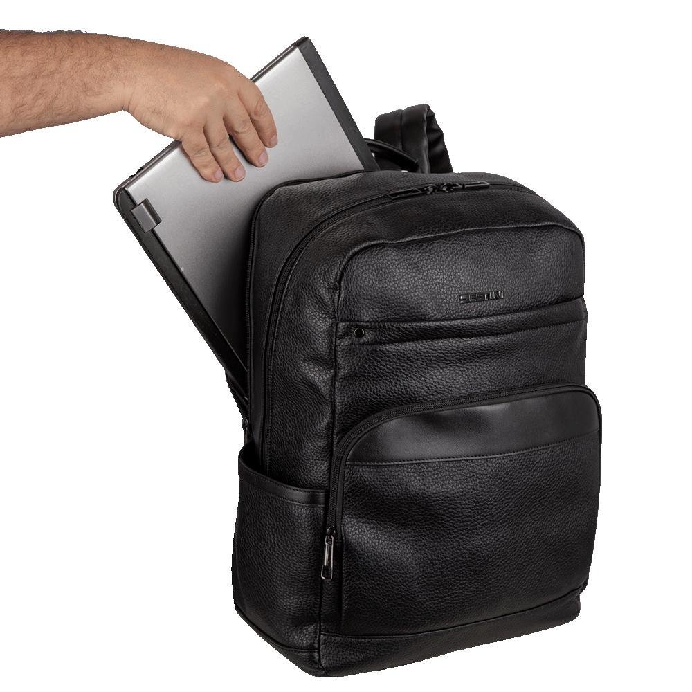 Mochila Grande 2 Compartimentos Notebook 15,6 Sestini Core - Preto Preto 7