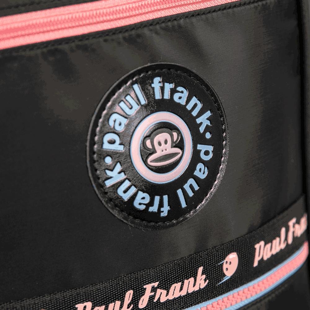 Mochila Carrinho 4 Rodas Duplas Paul Frank Fun - Preto e Rosa Preto 12