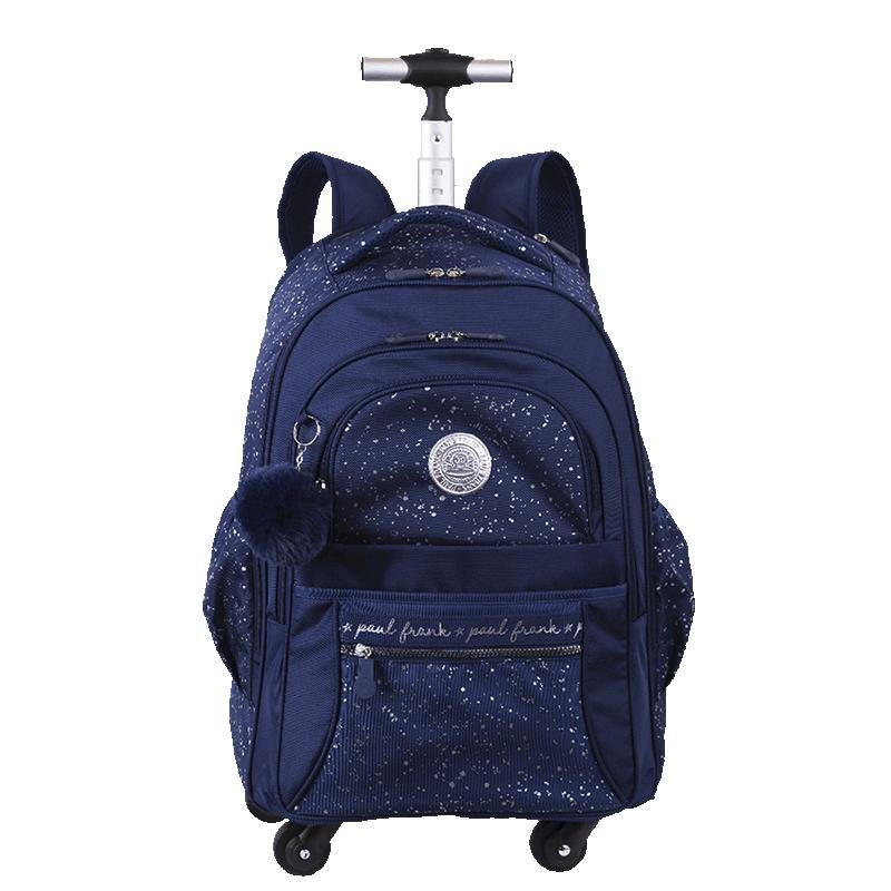 Mochila Carrinho 4 Rodas Paul Frank Styles -Silver N Blue
