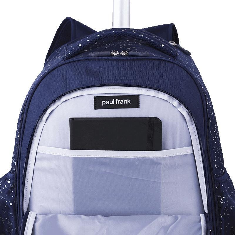 Mochila Carrinho 4 Rodas Paul Frank Styles -Silver N Blue Azul 8