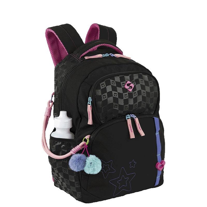 Mochila Grande Sestini Color Pop - Preto Preto 5
