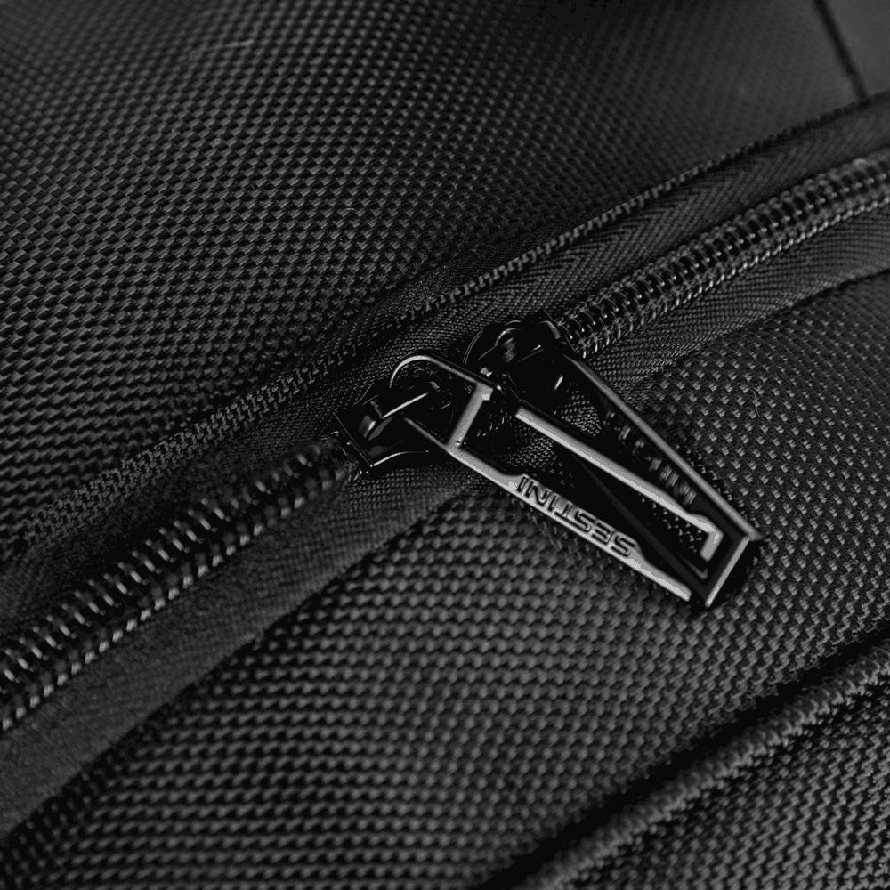 Mochila Grande 2 Compartimentos Cabo de Aço Notebook Sestini ST4000 - Preto Preto 10