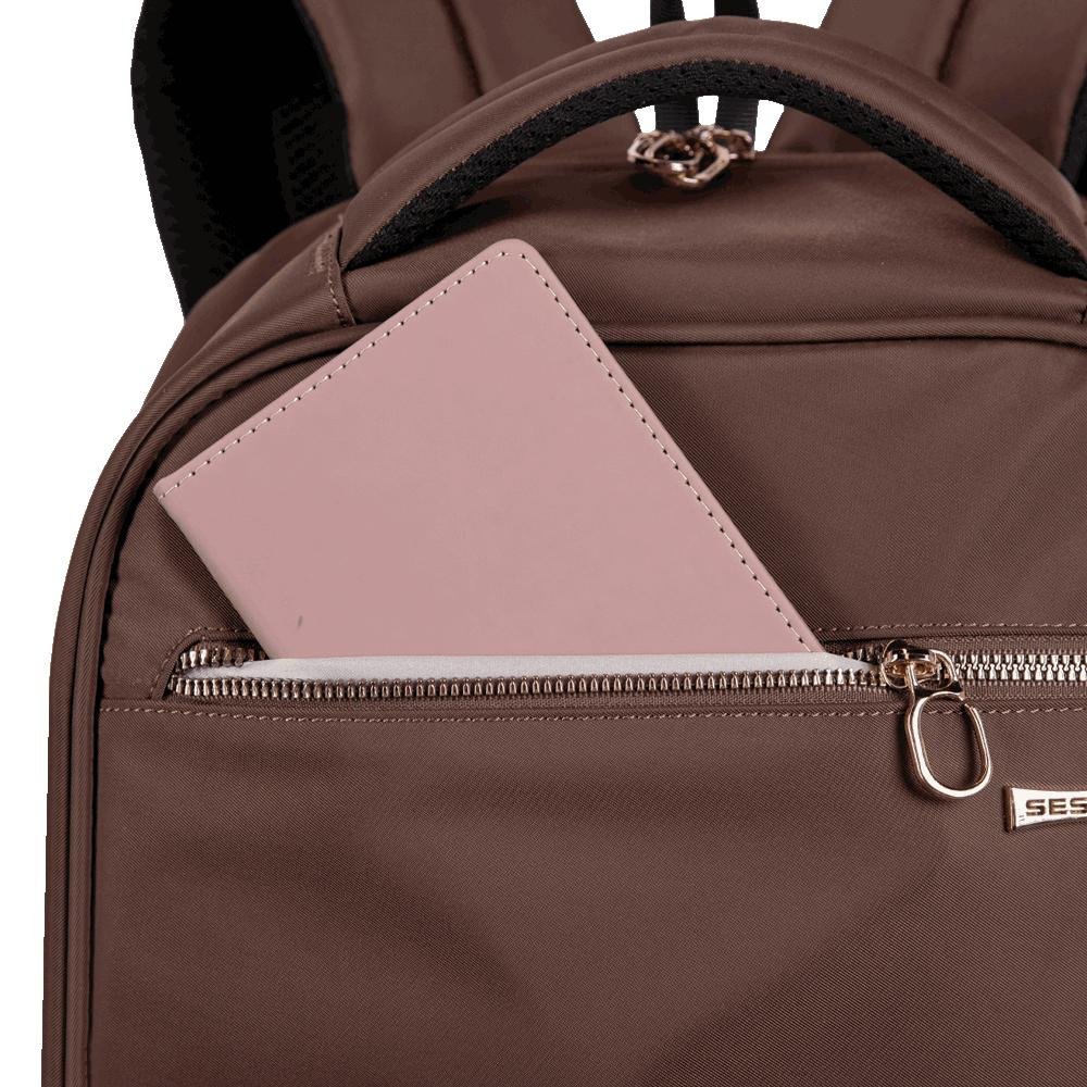 Mochila Grande Slim Notebook 15 Sestini Elegance - Marrom Marrom 11