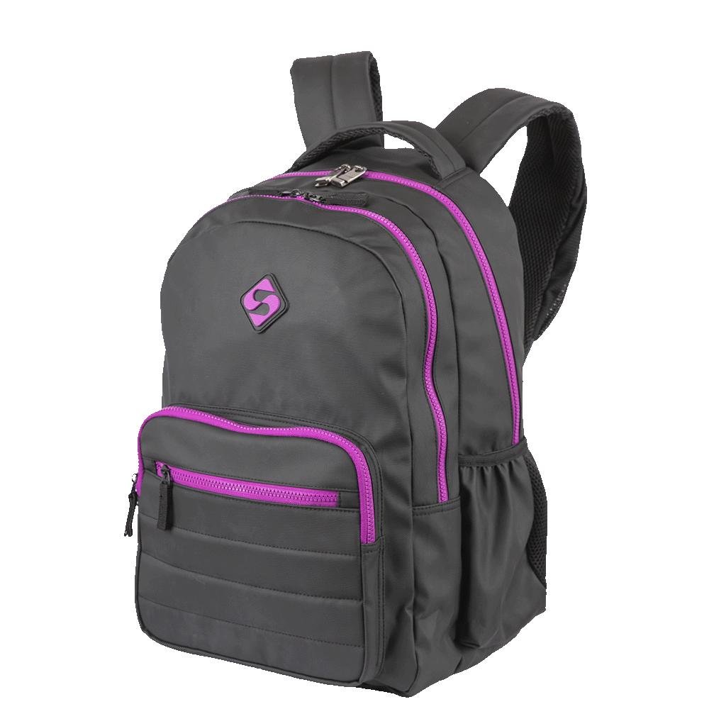 Mochila  2 Compartimentos Sestini College Hydroblock - Preto e Roxo Preto 3