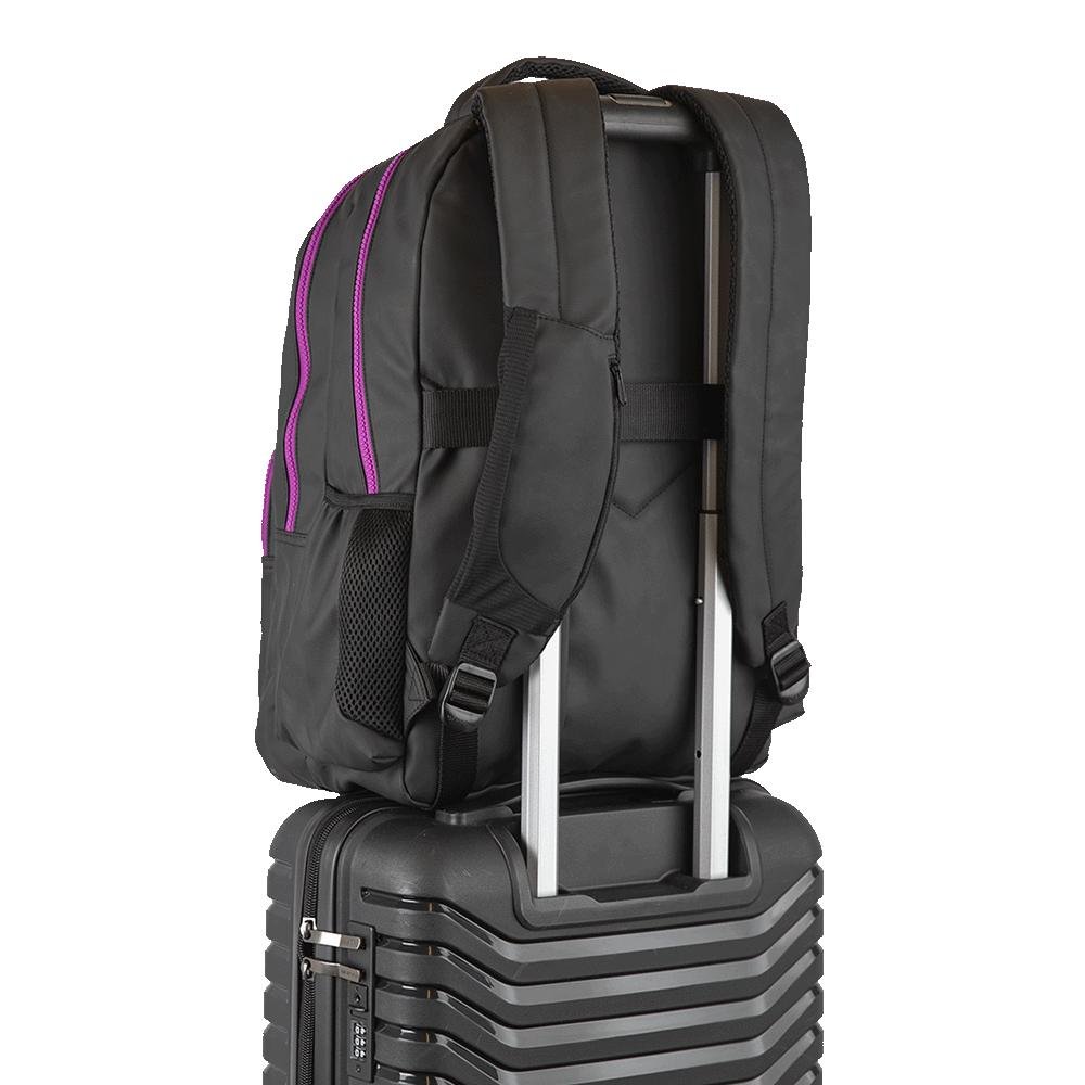 Mochila  2 Compartimentos Sestini College Hydroblock - Preto e Roxo Preto 6