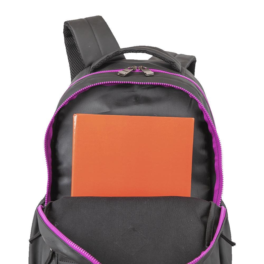 Mochila  2 Compartimentos Sestini College Hydroblock - Preto e Roxo Preto 8