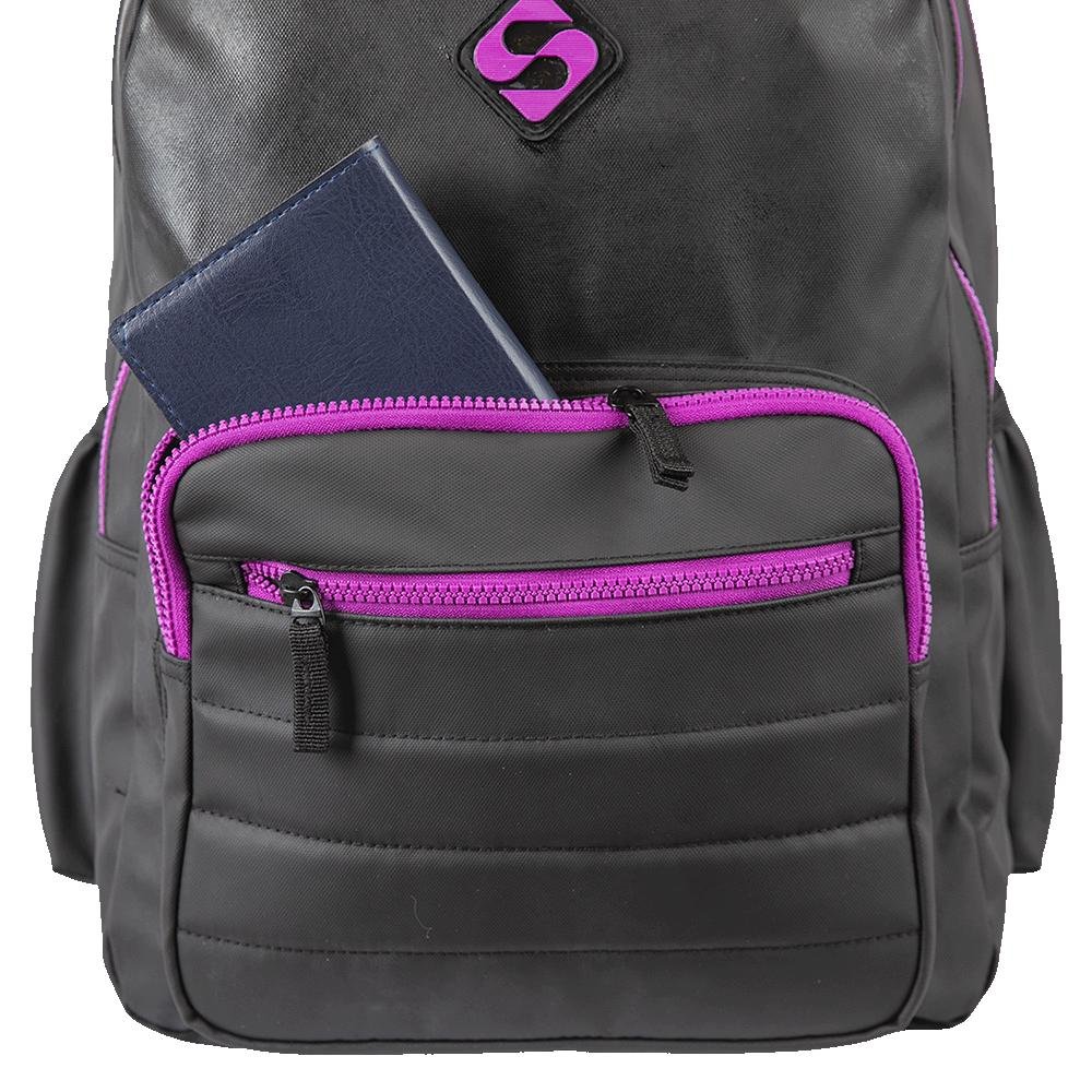 Mochila  2 Compartimentos Sestini College Hydroblock - Preto e Roxo Preto 9