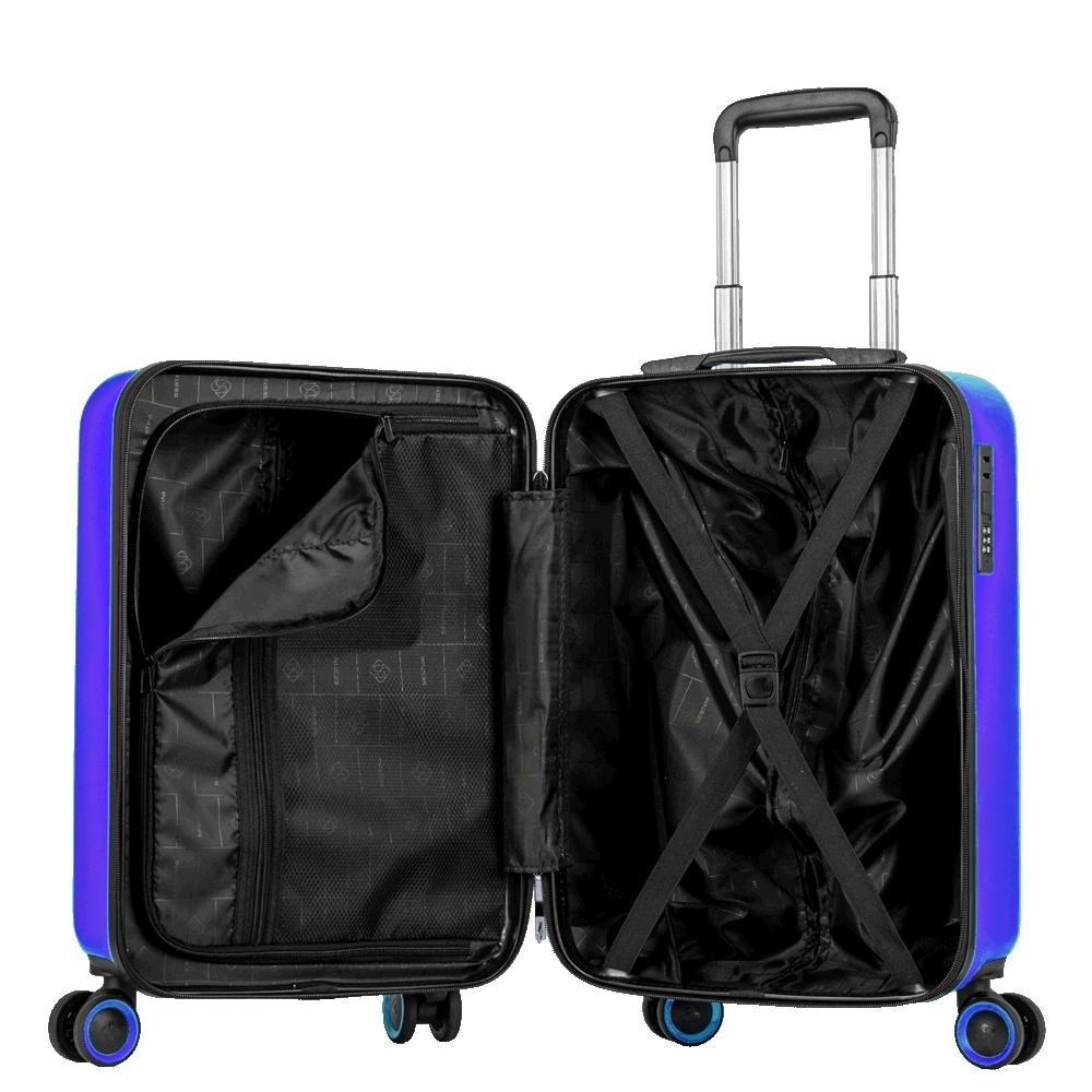 Mala de Viagem Bordo com Rodas 360º Uno Racer - Azul Azul 5