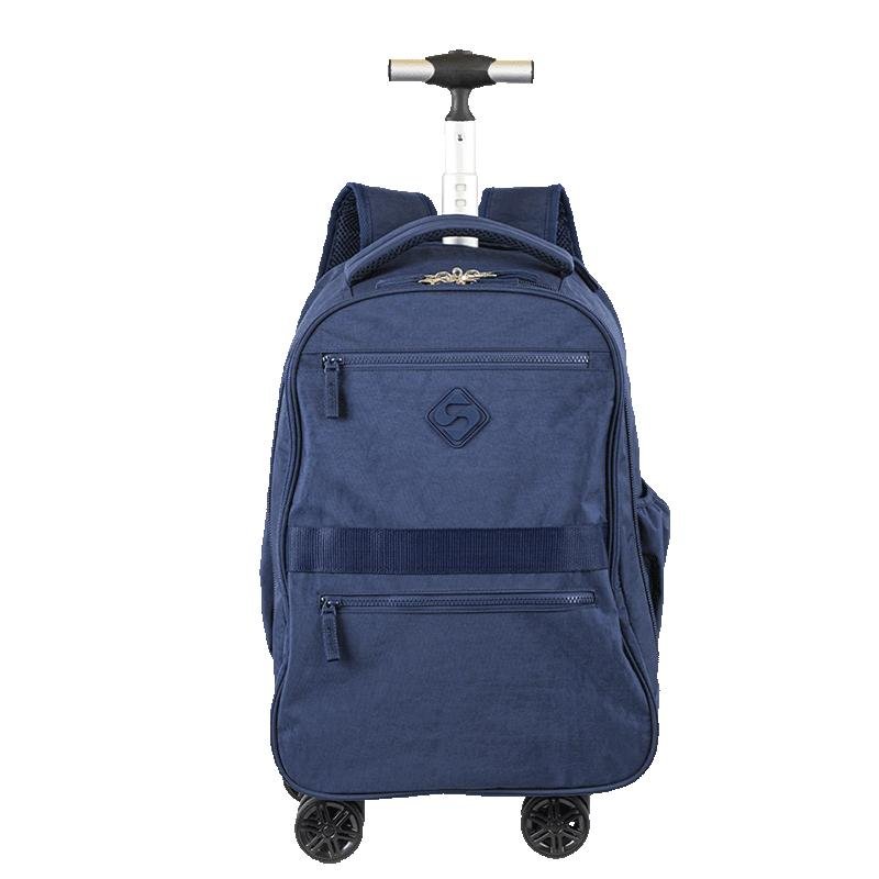 Mochila Carrinho 4 Rodas Duplas Sestini Rolling Crinkle - Azul