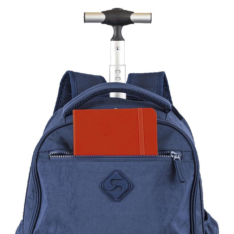 Mochila Carrinho 4 Rodas Duplas Sestini Rolling Crinkle - Azul Azul 6