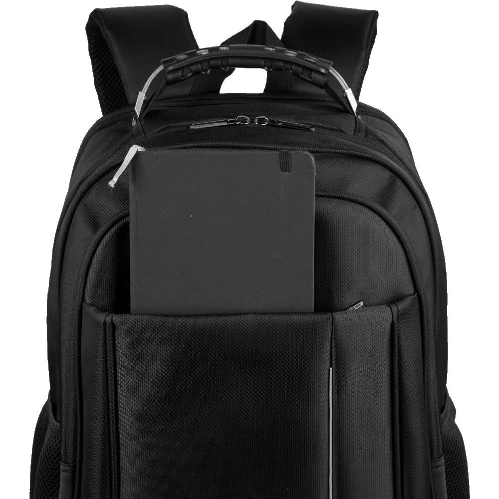 Mochila Grande 3 Compartimentos Com Cabo de Aço Notebook 17" Sestini Impact - Preto Preto 6