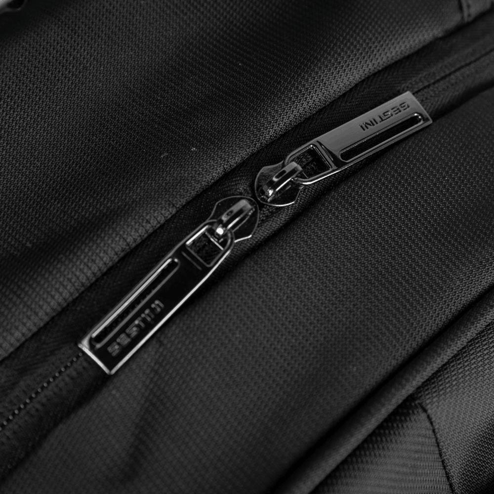 Mochila Grande 3 Compartimentos Com Cabo de Aço Notebook 17" Sestini Impact - Preto Preto 8