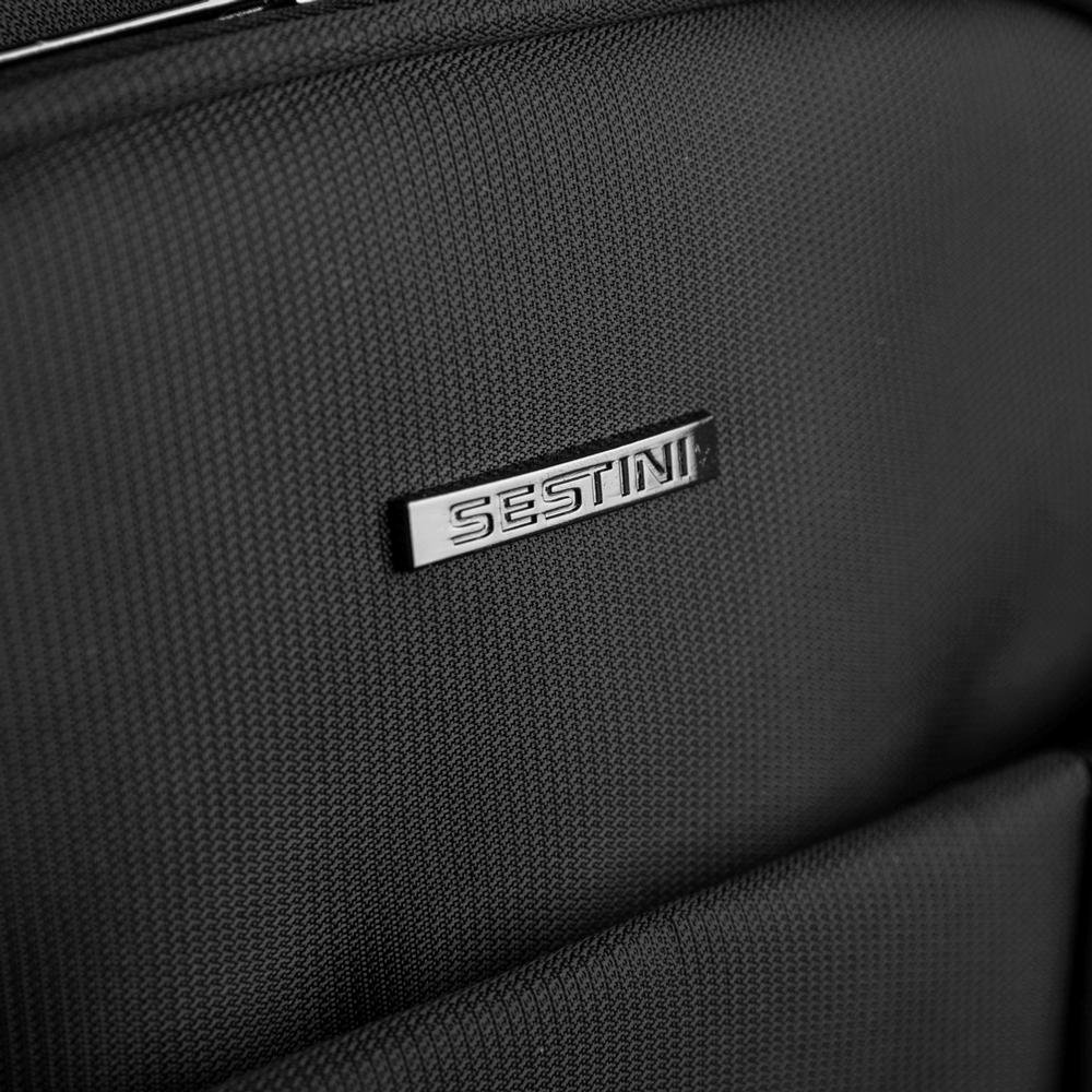 Mochila Grande 3 Compartimentos Com Cabo de Aço Notebook 17" Sestini Impact - Preto Preto 9