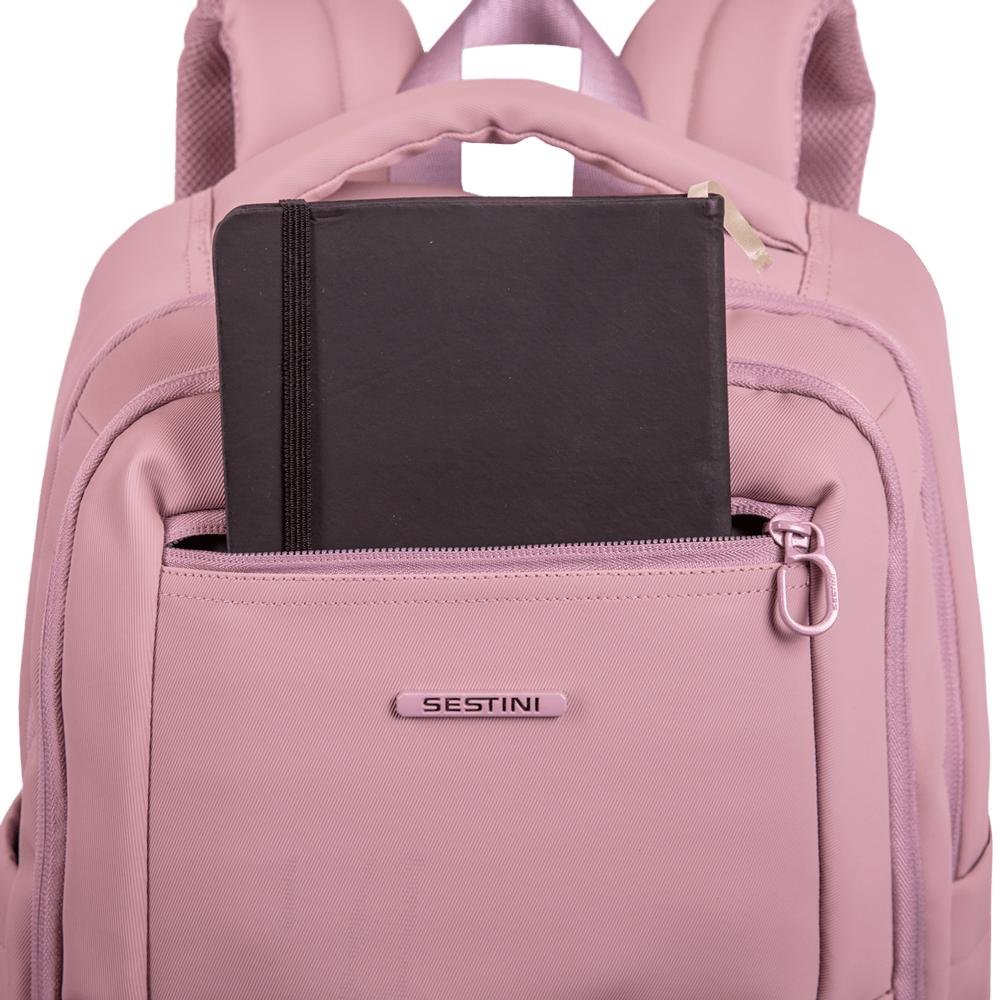 Mochila Grande 2 compartimentos Notebook 15,6 Sestini Hydroblock F - Rosa Rosa 9